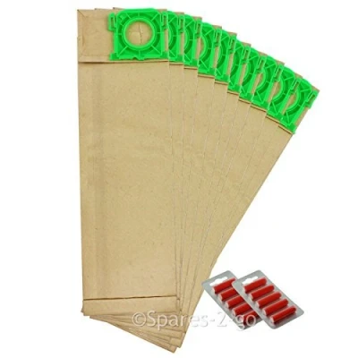 Image of Spares2go Dust Bags &amp; Air Freshener Sticks Compatible With Sebo Vacuum Cleaners 10 Pack