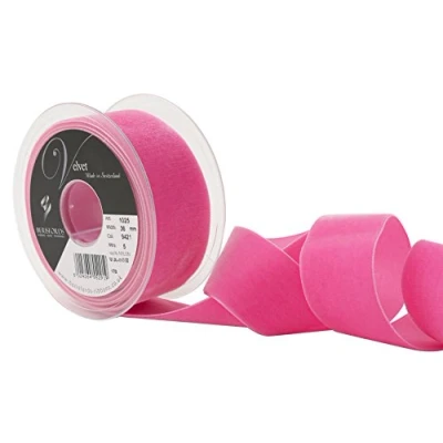 Image of Berisfords Velvet Ribbon, Shocking, 10.2 x 4.5 cm