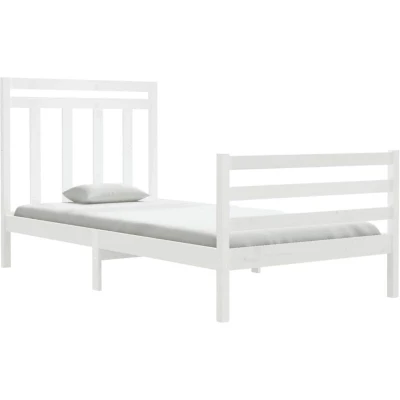 Image of vidaXL Bed Frame without Mattress White 100x200 cm Solid Wood
