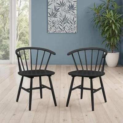 Image of Julian Bowen Set Of 2 Modena Dining Chairs Black