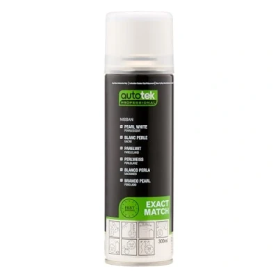 Image of Autotek Professional Exact Match Car Spray Paint, Nissan Pearl White Aerosol Spray, 300 ml