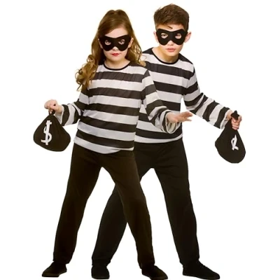 Image of Kids Unisex Sneaky Robber Fancy Dress Costume X Large (11 13 Years)