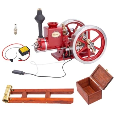 Image of BLOKZ Retrol Engine Model That Runs, Hit and Miss Assemble Kit, HM 01 7cc 4 Stroke Horizontal Internal Combustion Model, Science Educational Toy Gift for Adults (Kit Version)