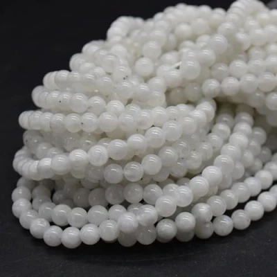 Image of Rainbow Moonstone Semi Precious Gemstone Round Beads 4mm 15&quot; Strand