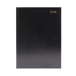 Image of 5 Star Desk Diary 2 Day Per Page A5 Black 2026 KFA52BK26