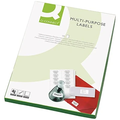 Image of Q Connect Multipurpose Labels 99.1x34mm 16 Per Sheet White (8000 Pack) KF02250