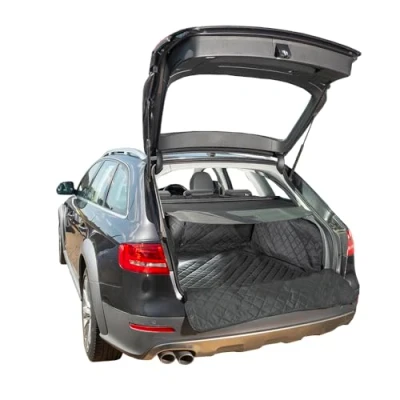 Image of UK Custom Covers QBL183B Tailored Waterproof Quilted Boot Liner Mat Black To Fit Audi A4 Avant/Allroad (2008 2015)