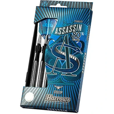 Image of Harrows Mens TUNGSTEN DARTS ASSASSIN 23gm, Silver, 23g EU