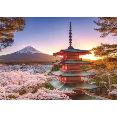 Image of Ravensburger 12000582 Fuji Cherry Blossom View 1000 pieces jigsaw Puzzle for adults and kids age 14 years up,
