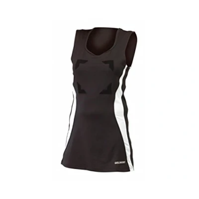 Image of GILBERT Ladies Eclipse Netball Dress, Black/White, XL