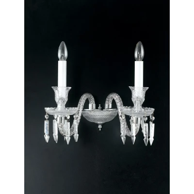 Image of LOUVRE Twin 2 Light Candle Wall Chrome 38x38cm