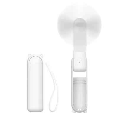 Image of LANKOER Handheld Fan, Portable Desk Foldable Hand Held Fan Cooling USB Rechargeable Fans with 3 Speeds, Quiet Operation Mini Personal Travel for Home Office