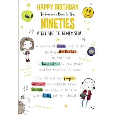 Image of Someone Born in The NINETIES 90&#039;s A Decade To Remember 1990 1999 Birthday Greeting Card Blast From Past (Nineties 90&#039;s)
