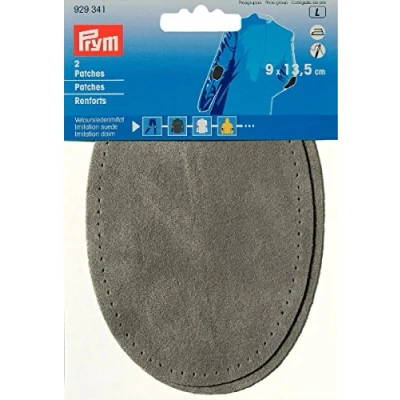 Image of Prym Patches Velour Imitation Leather, Iron on, 9 x 13.5cm, Light Grey, 13.5cm