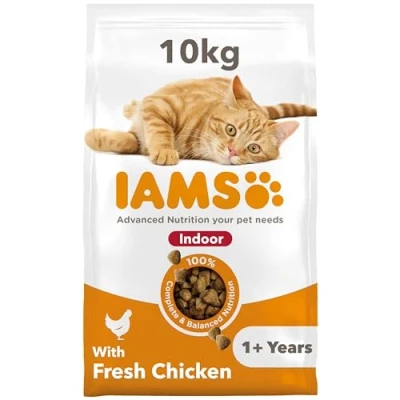 Image of IAMS Indoor Complete Dry Cat Food for Adult and Senior Cats with Chicken 10 kg