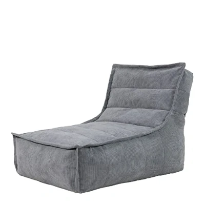Image of icon Otto Lounger Bean Bag Chair, Fine Cord Bag, Charcoal Grey, Large for Adults with Filling included