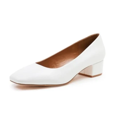 Image of Womens Mid High Block Heels Mary Jane Court Shoes Ladies Comfort Support Work Pumps Formal Smart Office Low Heeled Slip On Cushioned Dolly Wide Fit Extra Fitting Width Light