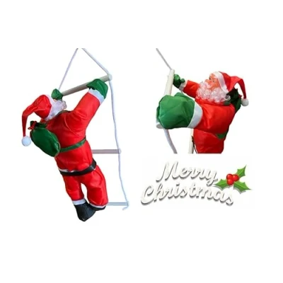 Image of A2Z Santa Claus Christmas Ladder Ornaments Climbing Rope Indoor Outdoor Hanging Durable Xmas Festival Party Home Door Wall Tree Decoration