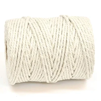 Image of 50M Spools Everlasto 3 Strand Soft Cotton Coloured Macrame Craft Cord (3.5mm approx) (NATURAL)