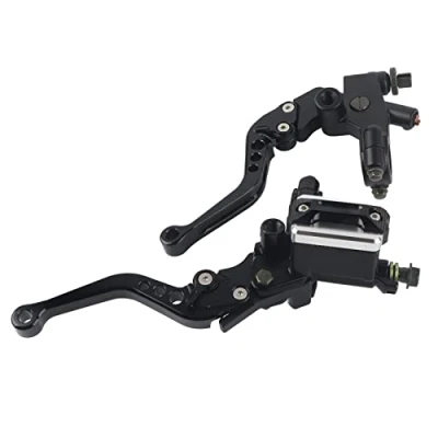 Image of Keenso 1 Pair 7/8&quot;(22mm) Universal Motorcycle Handlebar Master Cylinder Levers, Brake Clutch Reservoir Levers Left &amp; Right Set Motorbike Handle Assembly