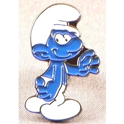 Image of Metal Enamel Pin Badge Blue Smurf (TV cartoon)