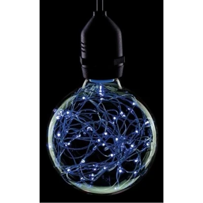 Image of Prolite Globe LED Light Bulb G95 E27 1.7W Blue Star Effect Funky Filaments