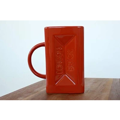 Image of Gift Republic Brick Mug, Ceramic, Brown, 1 Count (Pack of 1)