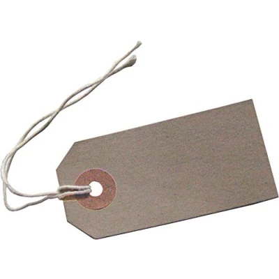 Image of Buff Brown Strung Tags 120mm x 60mm Reinforced Luggage Tie On String Labels (50 Pack) Ivy