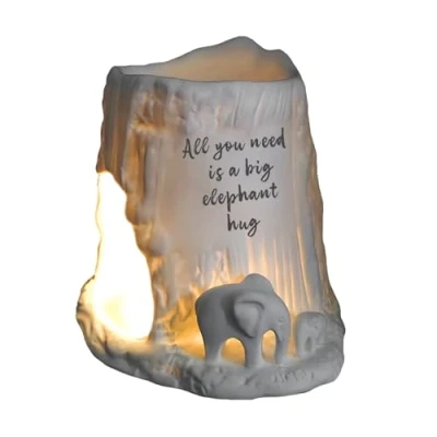 Image of Cello Elephant Tealight Burner All You Need Is A Big Hug. Stunning Porcelain Decor, Wax Melt Burners &amp; Oil Burner. Ornament, Gifts for Women.