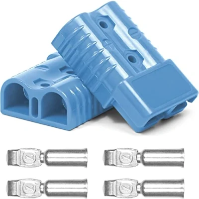 Image of Bohaner Anderson Connector 175A 600V Battery Quick Disconnect with Hard Rubber Boot Caps Modular Power Connectors Plug Kit (Blue 175A)