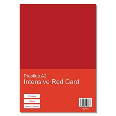 Image of Prestige A2 Intensive Red 180gsm Craft Card x 50 Sheets (594mm 420mm)