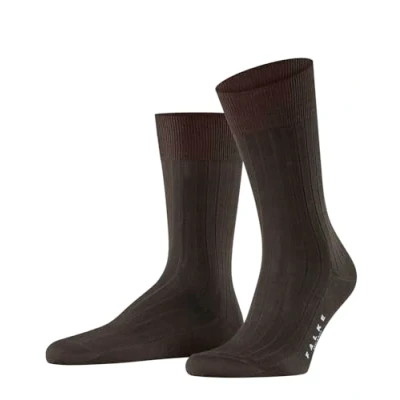 Image of 1 Pair Brown Milano Rib 97% Fil d&#039;Ecosse Cotton Socks Men&#039;s 7 8 Mens Falke