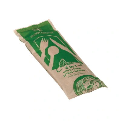 Image of 4 in 1 Wooden Cutlery Meal Pack (Pack of 500) G02012