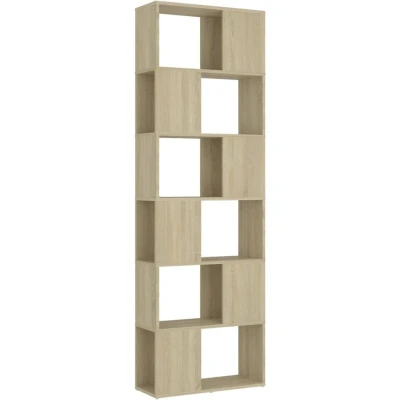 Image of vidaXL Book Cabinet Room Divider Sonoma Oak 60x24x186 cm Engineered Wood