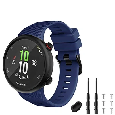 Image of GVFM Strap Compatible with Garmin Forerunner 45s, Sport Silicone Wristband Arm Band Replacement Bracelet for 45s (Nary)
