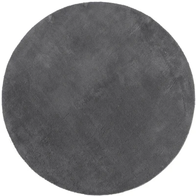 Image of vidaXL Rug HUARTE Short Pile Soft and Washable Anthracite Ø 100 cm