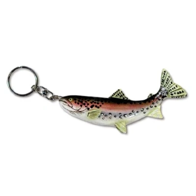 Image of Hand Painted Rainbow Trout Fish Key Chain