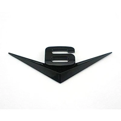 Image of 1Pcs 3D Metal V6 Engine Display Car Sticker Emblem Badge (Black)