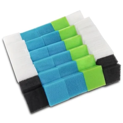 Image of LTWHOME Compatible with Value Pack of Fine Filters, Carbon Coarse Nitrate Filters and Poly Set Fit for Juwel Compact/BioFlow 3.0/ M (Pack 74)