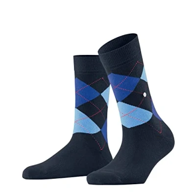 Image of Burlington Women&#039;s Queen W SO Cotton Patterned 1 Pair Socks, Blue (Marine 6133) new, 7 10.5