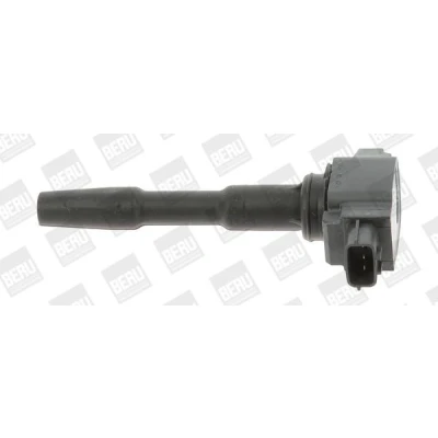 Image of 2244800Q0F Ignition coil BERU ZSE131 3 pin connector 12V Kontaktfeder, Spring with electronics 1 incl. spark plug connector, output stage