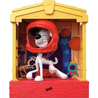 Image of 101 Dalmatian Street GBM27 Disney, Stackable Dog House (5 in) with Dylan Character Figure (3 and Space Helmet Accessory, Multicoloured