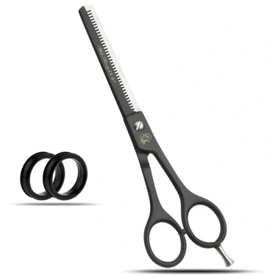 Image of Professional Hairdressing Scissors Barber Salon Hair Cutting Sharp Razor Shear (Black Thinning Scissor 6&quot;)