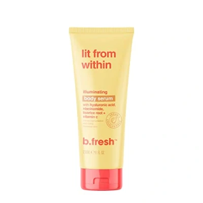 Image of b.fresh Daily Moisturizing Body Lotion for Glowing Skin Lit From Within Illuminating Serum Brightens &amp; Illuminates Hyaluronic Acid, Niacinamide, Licorice Root + Vitamin C, 8 Fl Oz