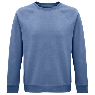 Image of SOLS Unisex Adult Space Organic Raglan Sweatshirt (Blue) Size Small