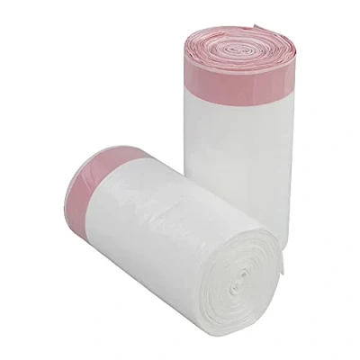 Image of Kiddream 8 Liter Drawstring Bin Liner, White Bag for Small Bin, 2 Rolls/120 Counts