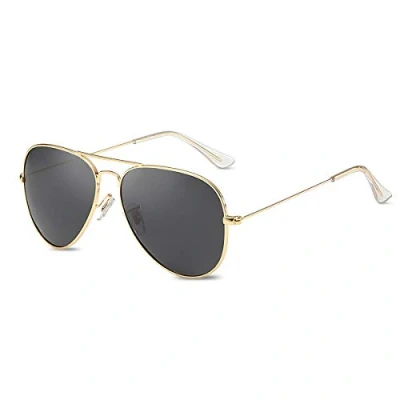 Image of LumiSyne Fashion Polarized Sunglasses For Men Women Retro Pilot Style UV 400 Protection Mirrored Lens Metal Frame Driving Travel