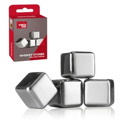 Image of Vacu Vin 18603606 Ice Cubes for Whisky, Stainless Steel, Silver