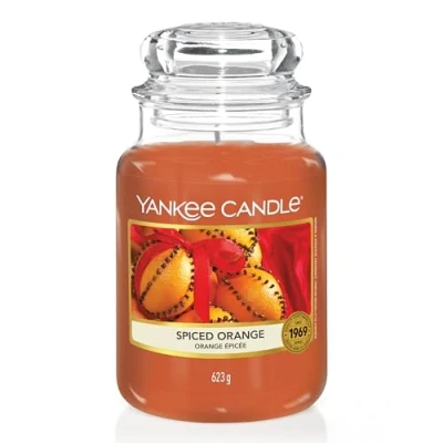 Image of Yankee Candle Scented Spiced Orange Large Jar Long Burning Candles: up to 150 Hours Perfect Christmas Gifts for Women