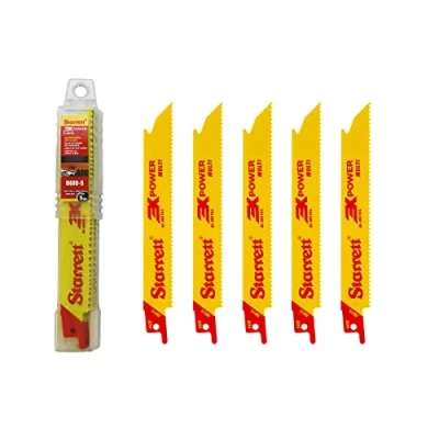 Image of Starrett Multi Purpose Reciprocating Saw Blade 5 Pieces B610 Bi Metal 150 mm/6&quot; Inch 10TPI Unified Shank Compatible with Bosch Dewalt Makita &amp; Many Others